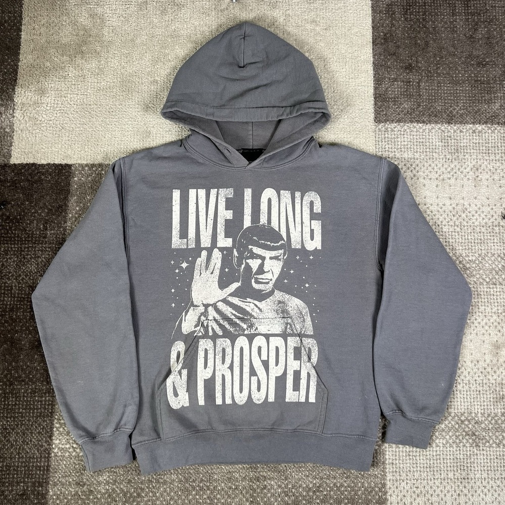 Y2K Star Trek Prosper Pullover Hoodie Mens Size Small Gray‎